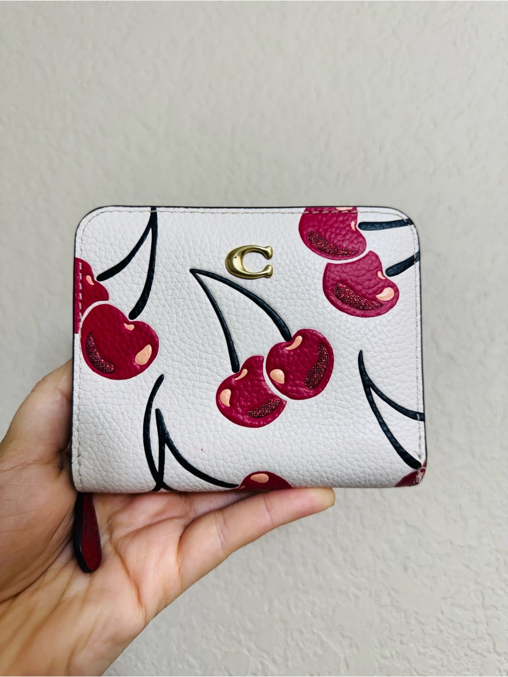 Coach Essential Bifold Wallet with Cherry Print